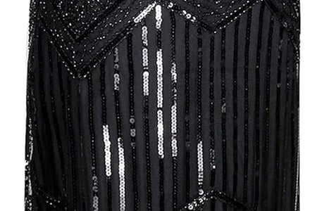 20S Flapper Gatsby Sequin Beaded Evening Cocktail Dress with Accessories Set
