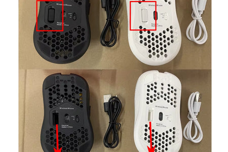 2.4G Wireless Mouse with RGB Backlit 6-Button 3-Speed DPI Type C Rechargeable Ergonomic Honeycomb Design Gaming Mouse