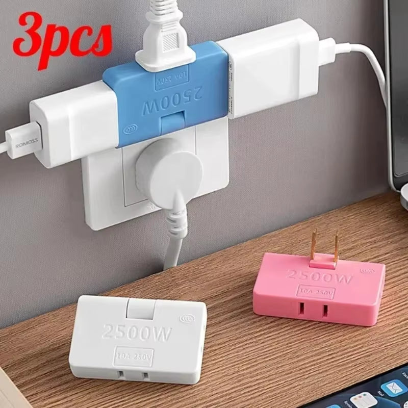 3-Port Rotatable US Plug Adapter – Compact Power, Anywhere You Go